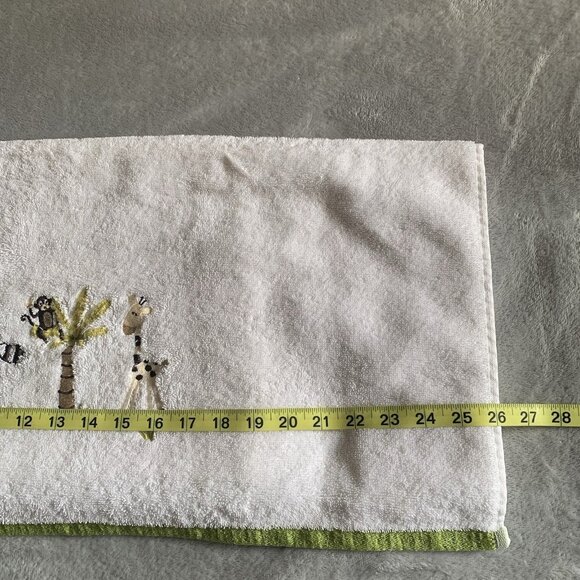 Casaba Kids Animals Zebra Monkey Giraffe Palm Embroidered Towel Bath Set of 3 - Picture 9 of 10